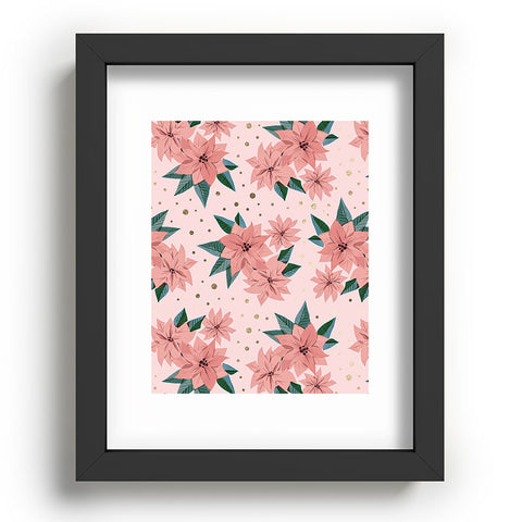 Emanuela Carratoni Poinsettia Theme Recessed Framing Rectangle