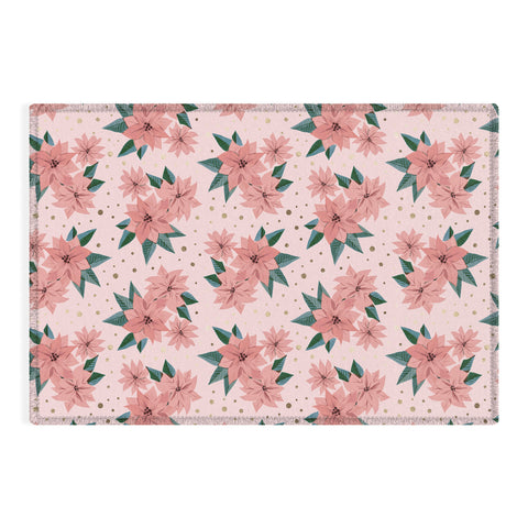 Emanuela Carratoni Poinsettia Theme Outdoor Rug