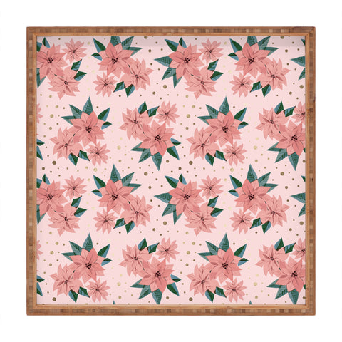 Emanuela Carratoni Poinsettia Theme Square Tray