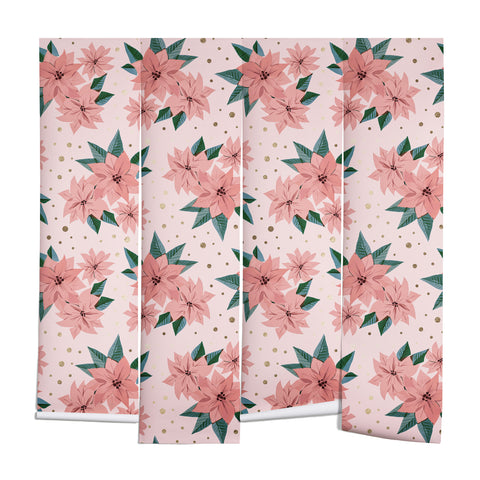 Emanuela Carratoni Poinsettia Theme Wall Mural