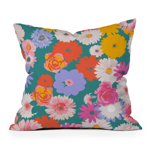 Emanuela Carratoni Pop Floral Mix Outdoor Throw Pillow