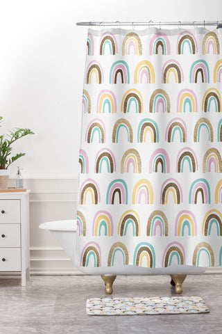 Emanuela Carratoni Precious Rainbows Shower Curtain And Mat