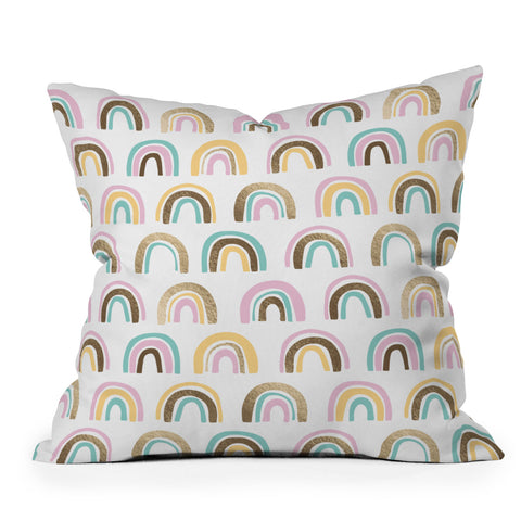 Emanuela Carratoni Precious Rainbows Outdoor Throw Pillow
