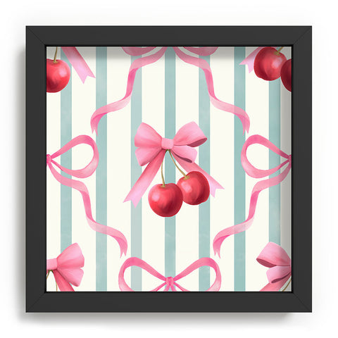 Emanuela Carratoni Preppy Bows and Cherries Recessed Framing Square