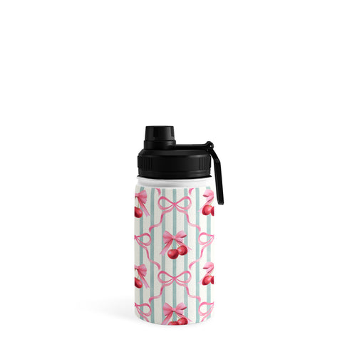 Emanuela Carratoni Preppy Bows and Cherries Water Bottle