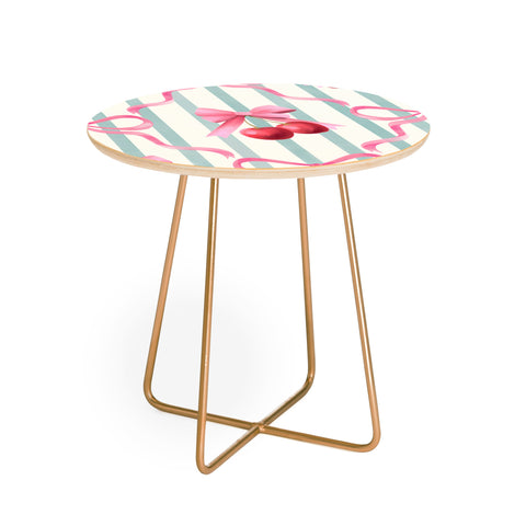 Emanuela Carratoni Preppy Bows and Cherries Round Side Table