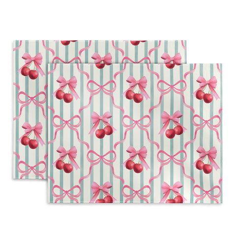 Emanuela Carratoni Preppy Bows and Cherries Placemat