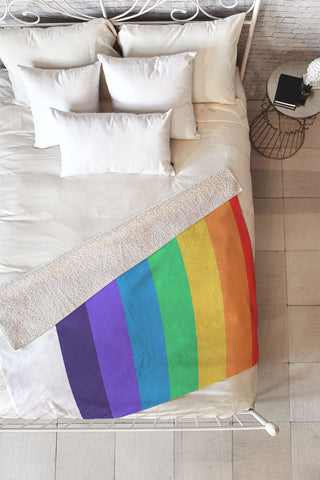 Emanuela Carratoni Pride Rainbow Flag Fleece Throw Blanket