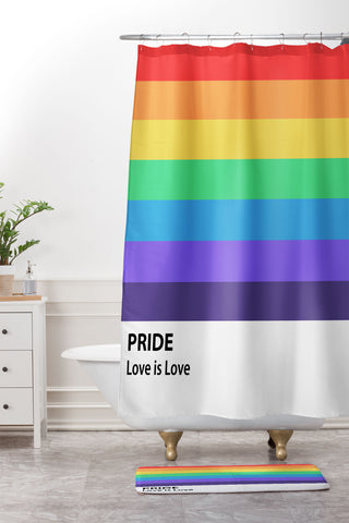 Emanuela Carratoni Pride Rainbow Flag Shower Curtain And Mat