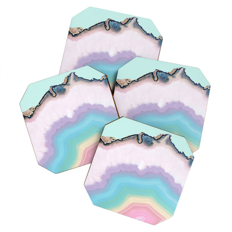Emanuela Carratoni Rainbow Agate Coaster Set