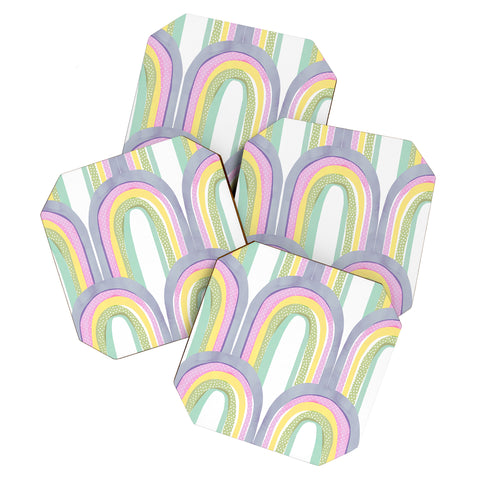 Emanuela Carratoni Rainbow Pastel Theme Coaster Set
