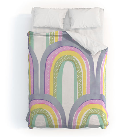 Emanuela Carratoni Rainbow Pastel Theme Duvet Cover