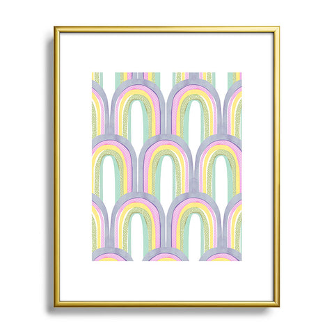 Emanuela Carratoni Rainbow Pastel Theme Metal Framed Art Print