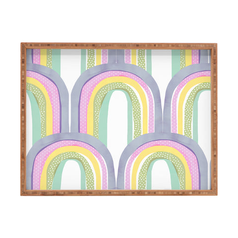 Emanuela Carratoni Rainbow Pastel Theme Rectangular Tray