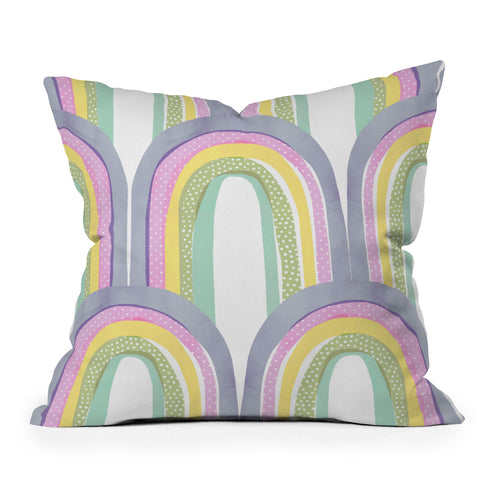 Emanuela Carratoni Rainbow Pastel Theme Throw Pillow