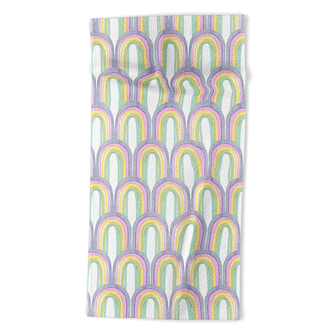 Emanuela Carratoni Rainbow Pastel Theme Beach Towel
