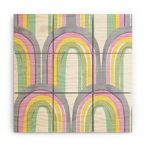 Emanuela Carratoni Rainbow Pastel Theme Wood Wall Mural