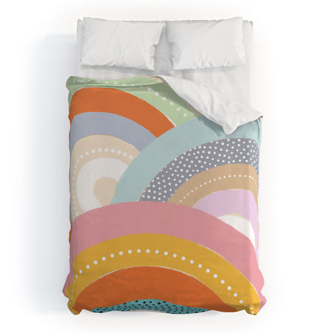 Emanuela Carratoni Rainbows and Polka Dots Duvet Cover