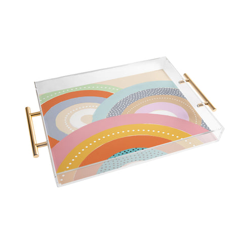 Emanuela Carratoni Rainbows and Polka Dots Acrylic Tray