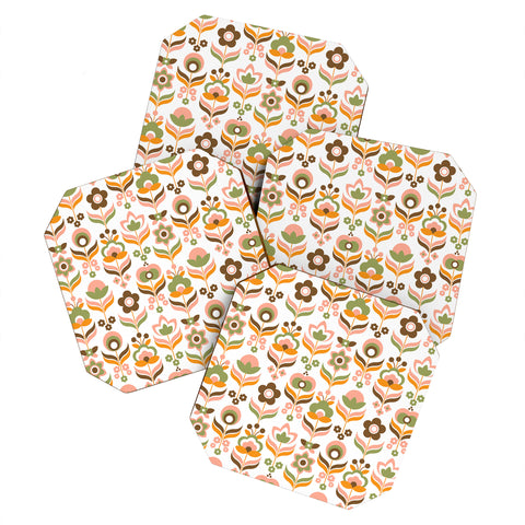 Emanuela Carratoni Retro Flowers Mix Coaster Set