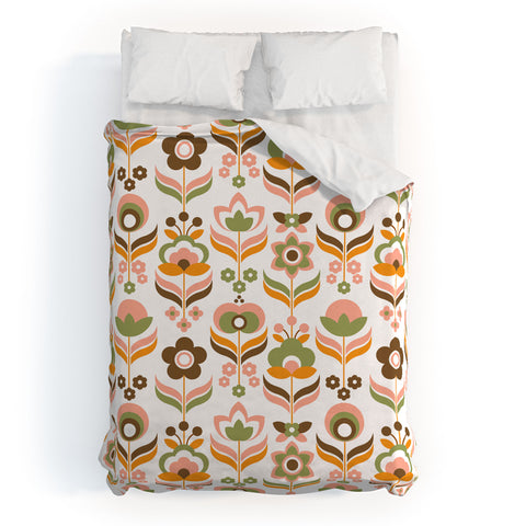 Emanuela Carratoni Retro Flowers Mix Duvet Cover
