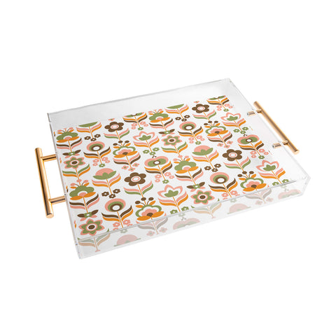 Emanuela Carratoni Retro Flowers Mix Acrylic Tray