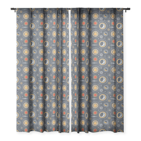Emanuela Carratoni Retro Universe Sheer Window Curtain