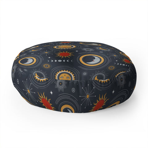 Emanuela Carratoni Retro Universe Floor Pillow Round