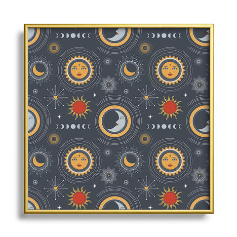 Emanuela Carratoni Retro Universe Square Metal Framed Art Print