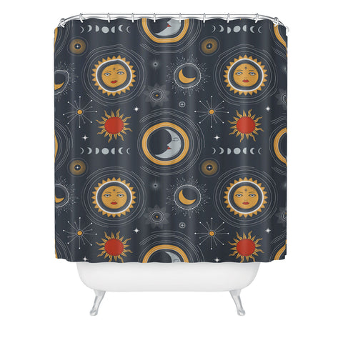 Emanuela Carratoni Retro Universe Shower Curtain