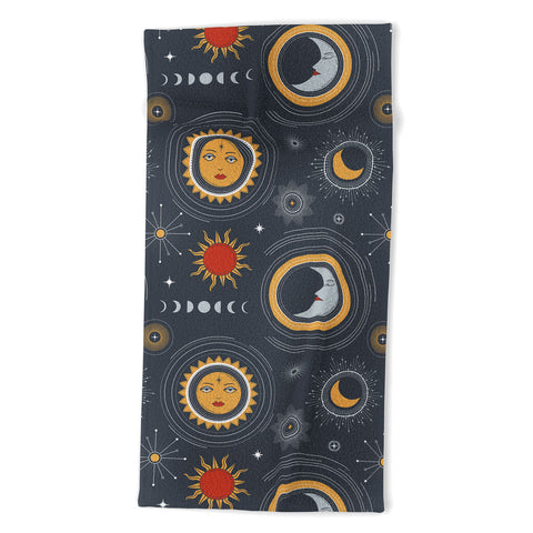 Emanuela Carratoni Retro Universe Beach Towel