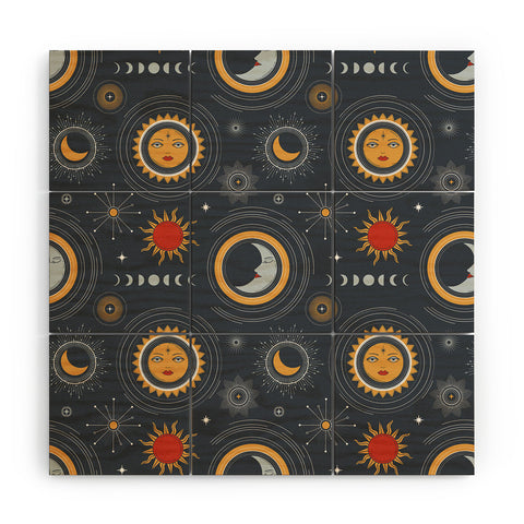Emanuela Carratoni Retro Universe Wood Wall Mural