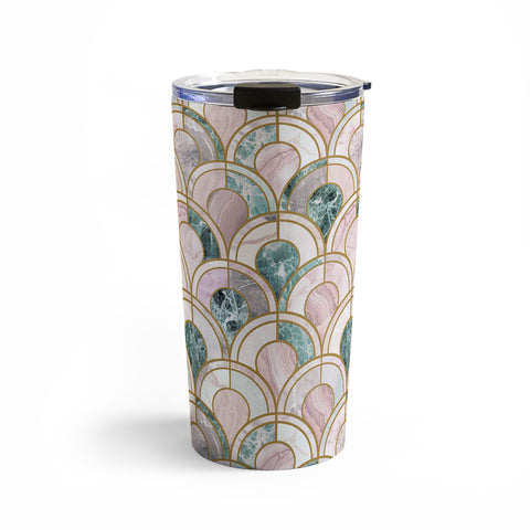 Emanuela Carratoni Rose Gold Marble Inlays Travel Mug