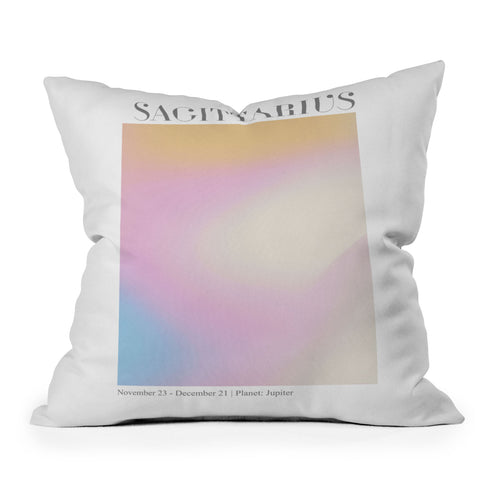 Emanuela Carratoni Sagittarius Zodiac Gradient Outdoor Throw Pillow