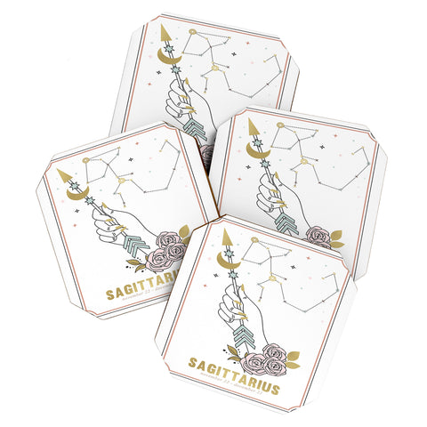 Emanuela Carratoni Sagittarius Zodiac Series Coaster Set
