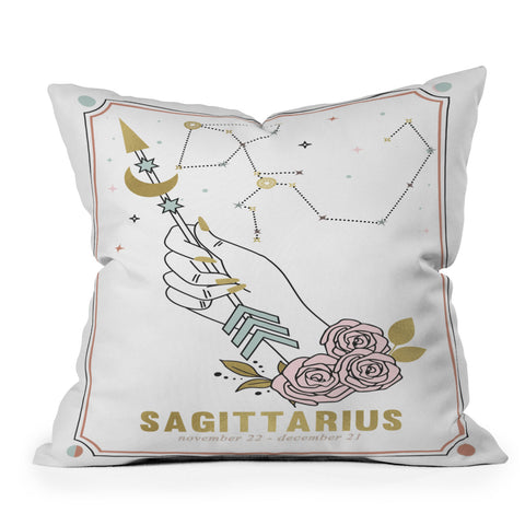 Emanuela Carratoni Sagittarius Zodiac Series Outdoor Throw Pillow