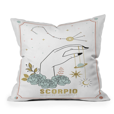 Emanuela Carratoni Scorpio Zodiac Series Outdoor Throw Pillow