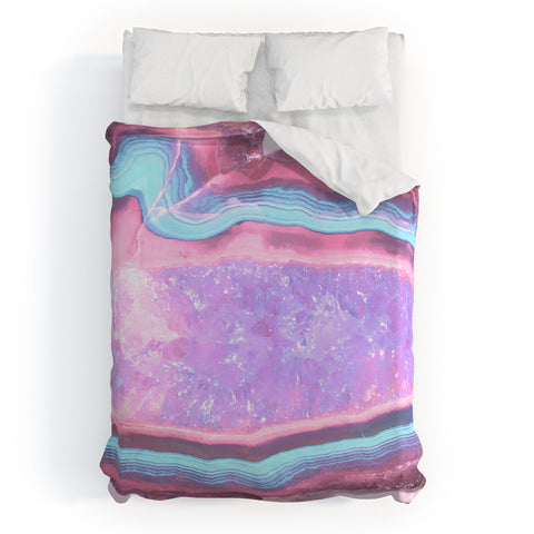 Emanuela Carratoni Serenity and Rose Agate with Amethyst Crystals Duvet Cover