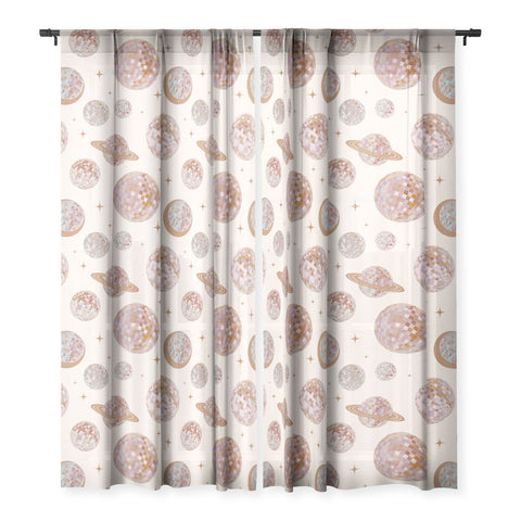 Emanuela Carratoni Space Disco Balls Sheer Window Curtain