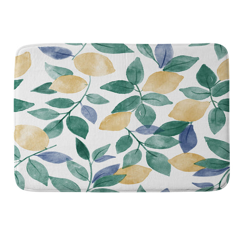 Emanuela Carratoni Spring Lemons Memory Foam Bath Mat