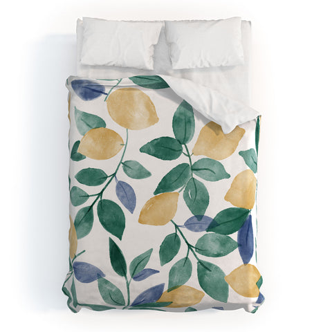 Emanuela Carratoni Spring Lemons Duvet Cover