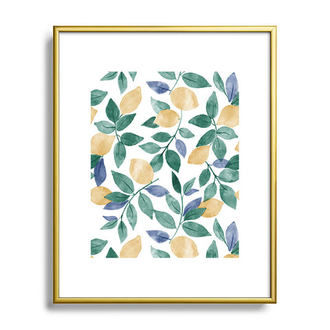 Emanuela Carratoni Spring Lemons Metal Framed Art Print
