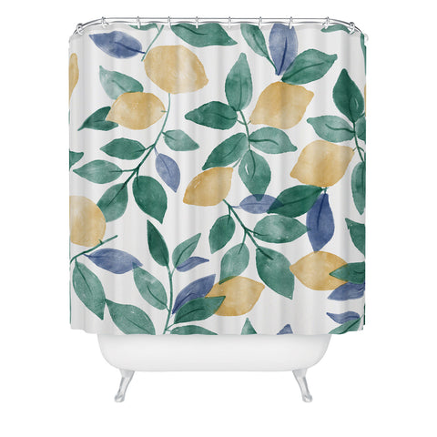 Emanuela Carratoni Spring Lemons Shower Curtain