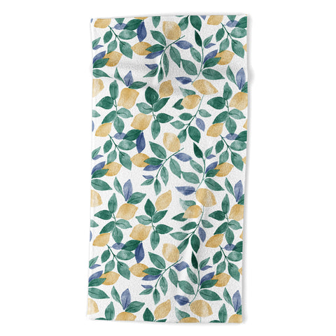 Emanuela Carratoni Spring Lemons Beach Towel