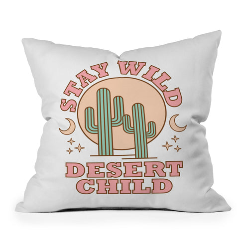 Emanuela Carratoni Stay Wild Desert Child Outdoor Throw Pillow
