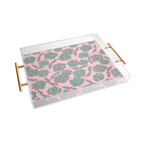 Emanuela Carratoni Succulent Pattern Acrylic Tray