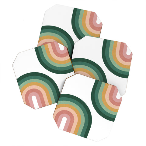 Emanuela Carratoni Summer Double Rainbows Coaster Set