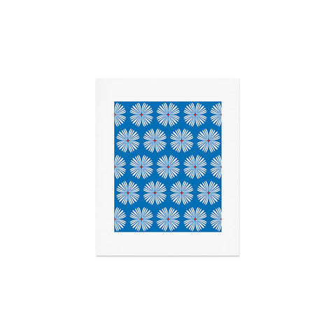Emanuela Carratoni Summer Flowers on Blue Art Print