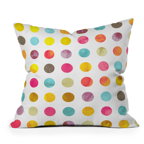 Emanuela Carratoni Summer Polka Dots Outdoor Throw Pillow