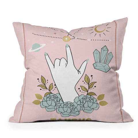 Emanuela Carratoni Taurus Zodiac Series Outdoor Throw Pillow
